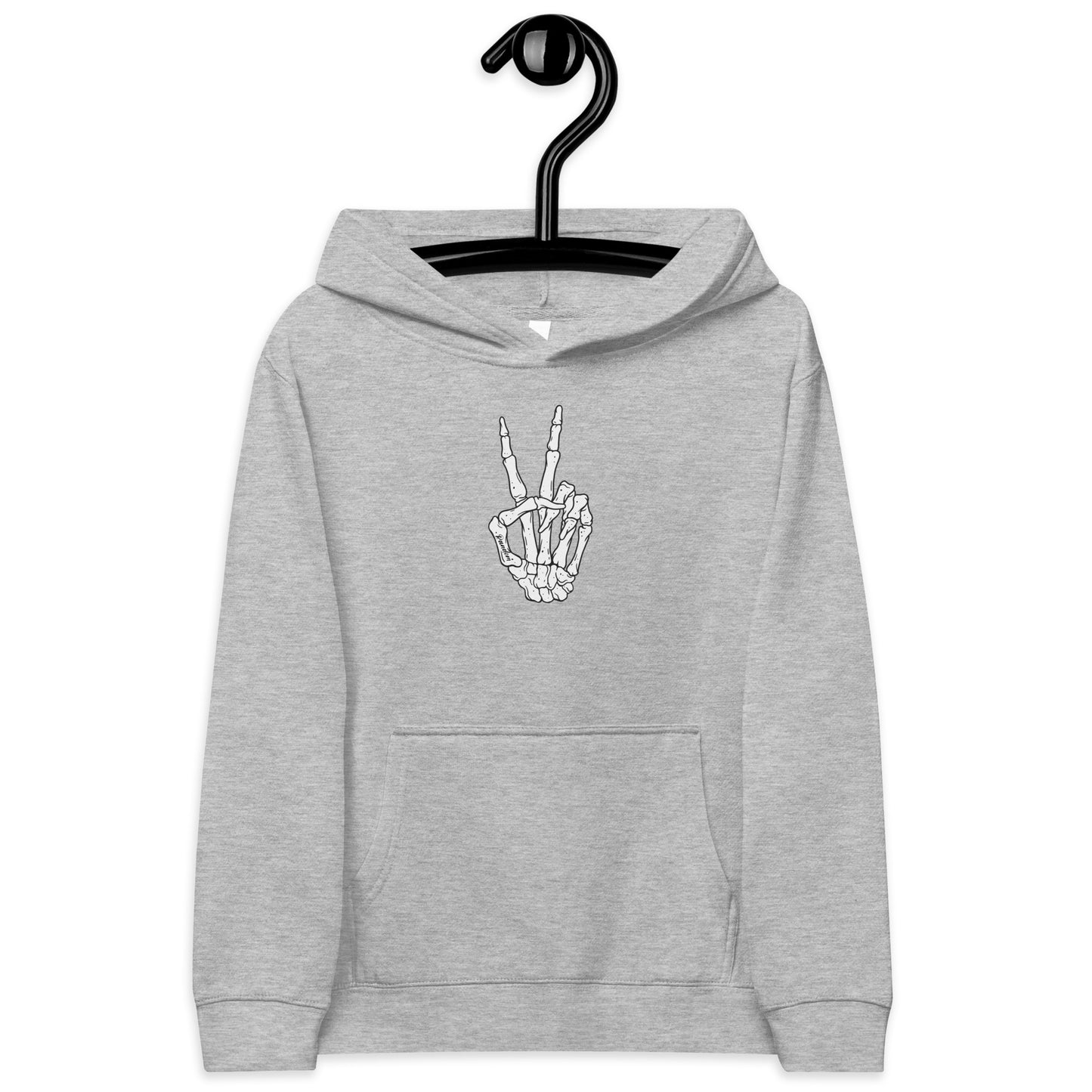 Peace Sign Skeleton Hand Kids fleece hoodie