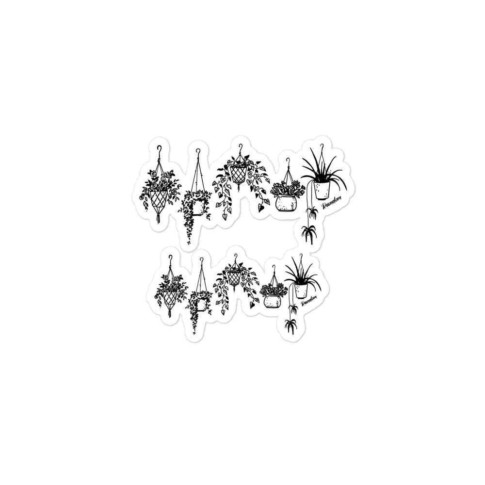 Hanging Plant Bubble-free stickers  Random Tees and Things