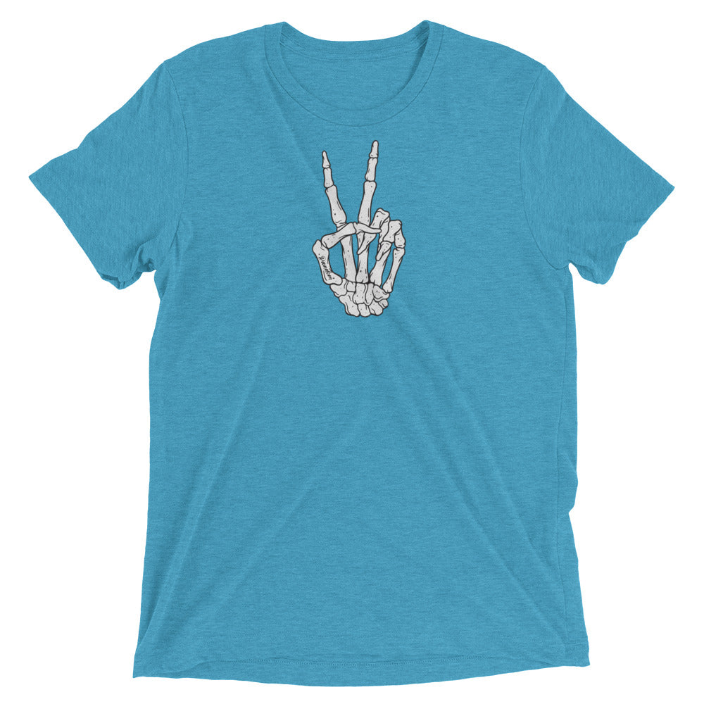 Peace Sign Skeleton Hand Short sleeve SOFT t-shirt