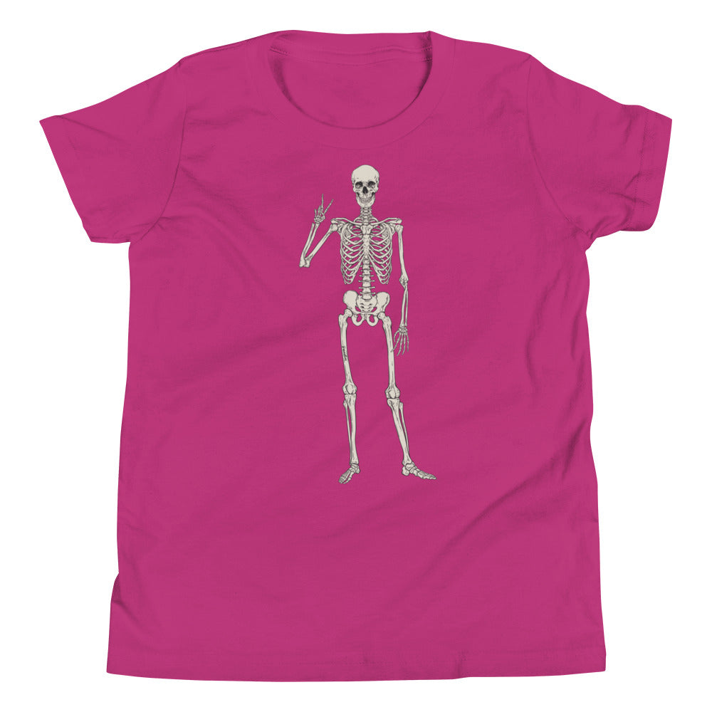 Peace Skeleton Youth Short Sleeve T-Shirt