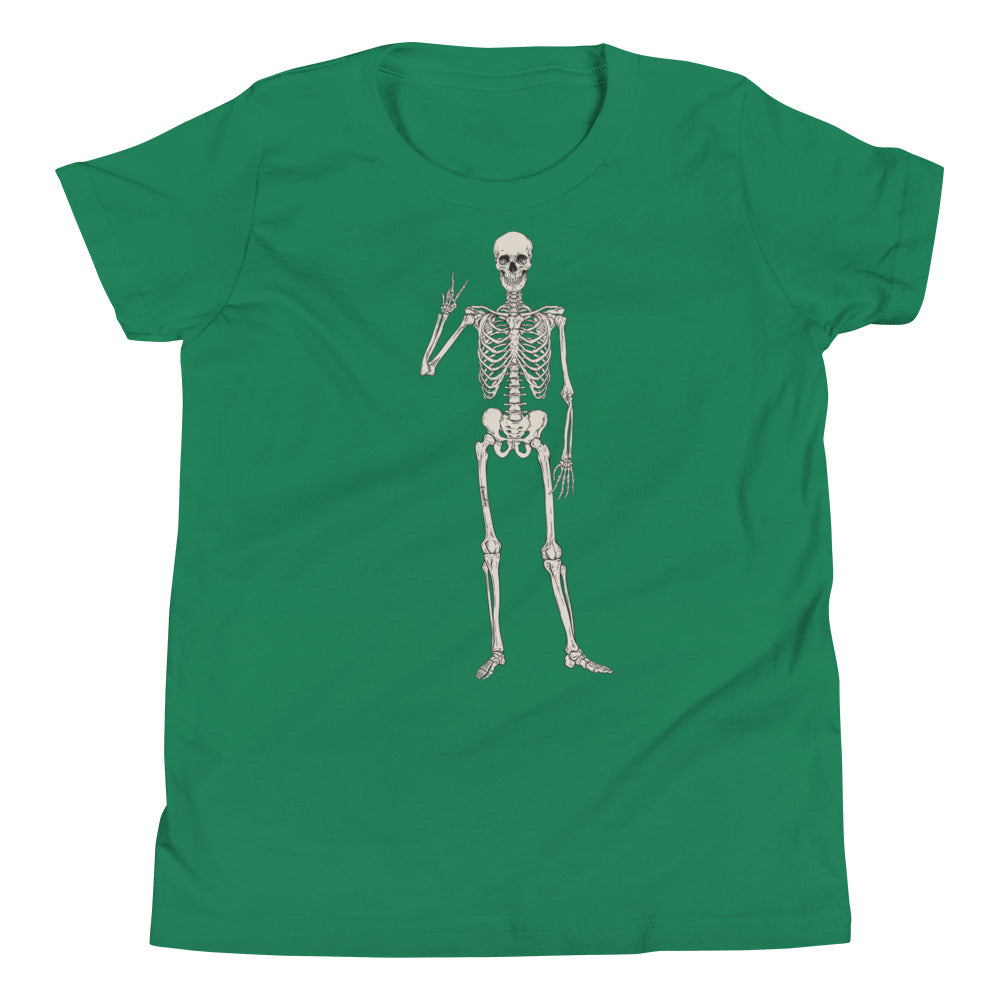 Peace Skeleton Youth Short Sleeve T-Shirt