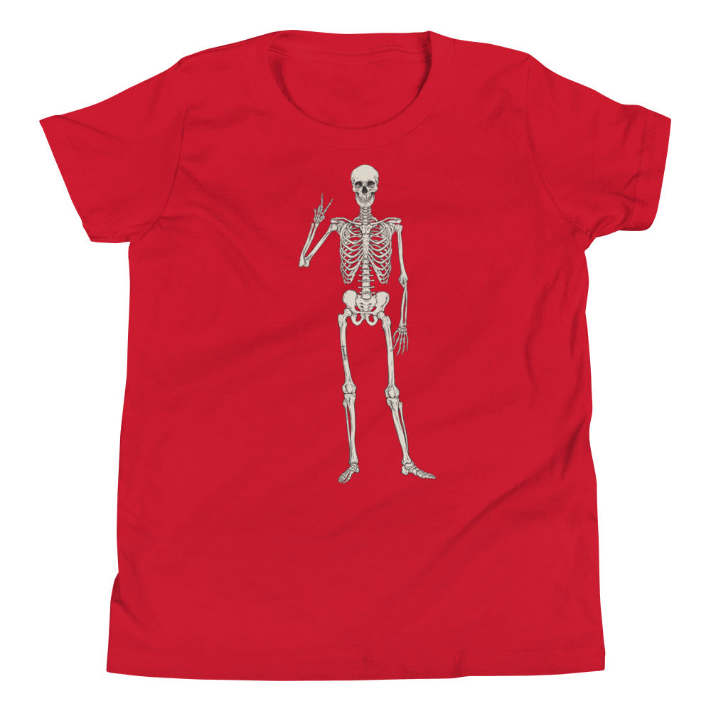 Peace Skeleton Youth Short Sleeve T-Shirt