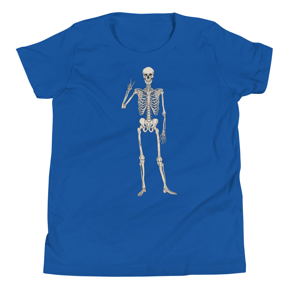 Peace Skeleton Youth Short Sleeve T-Shirt