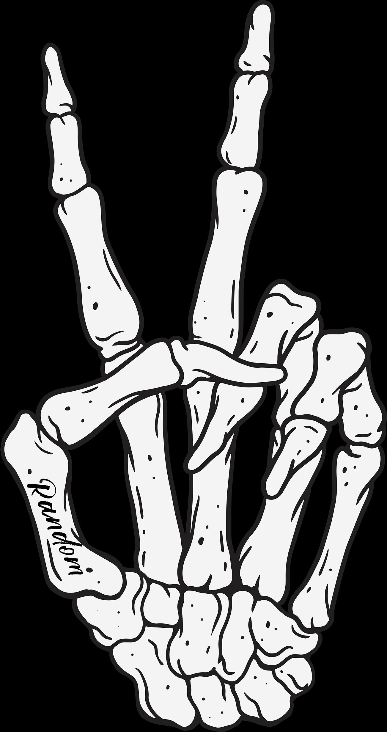 Peace Sign Skeleton Hand Zip Hoodie