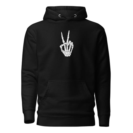 Peace Sign Skeleton Hand Hoodie