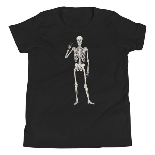 Peace Skeleton Youth Short Sleeve T-Shirt