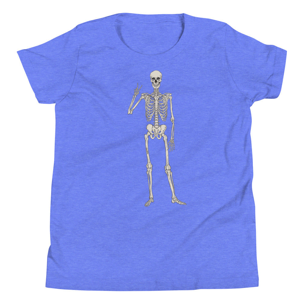Peace Skeleton Youth Short Sleeve T-Shirt